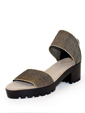 Charleston Shoe Company Monterey Gold Metallic Sandals comfortable comfy block